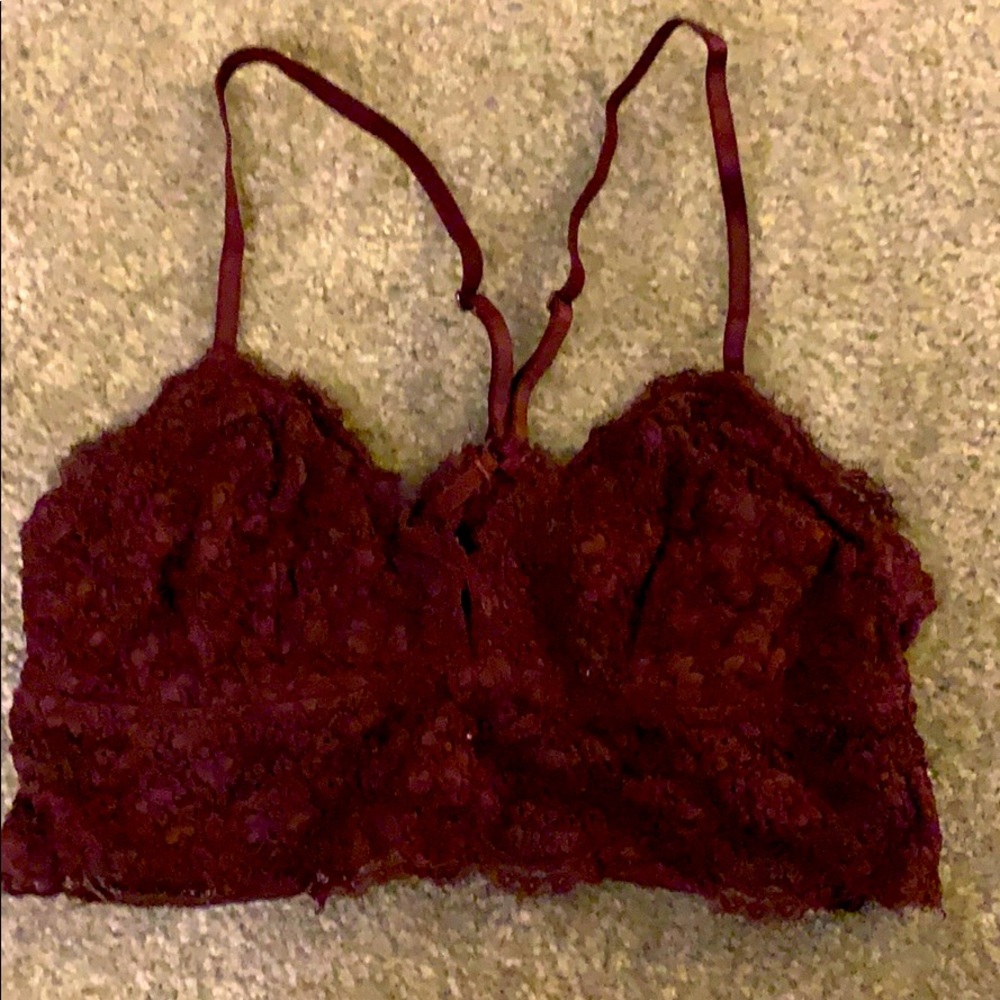 Burgundy Lace Bralette from aerie
